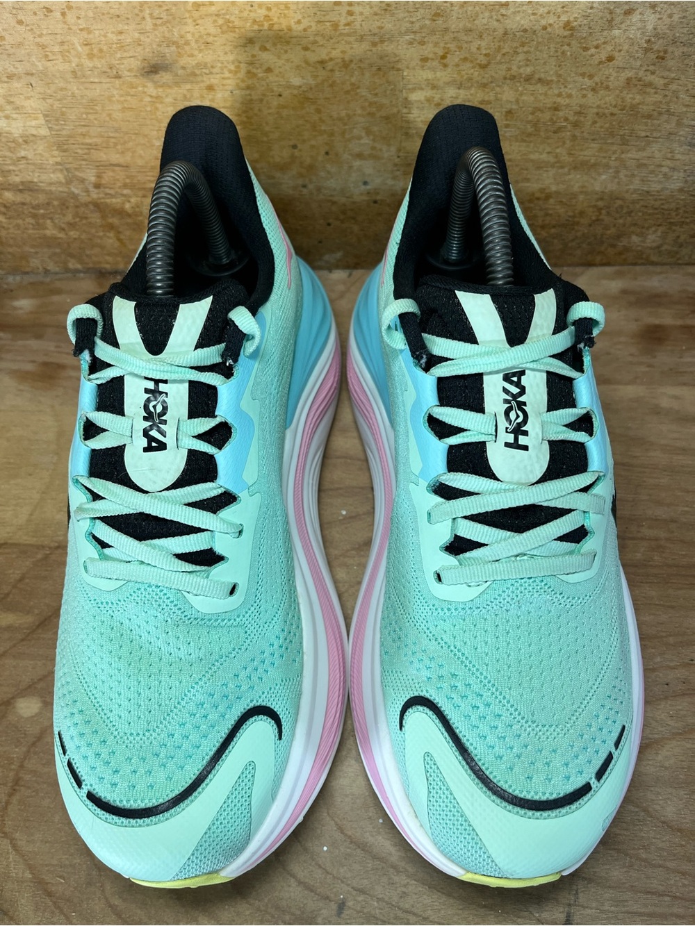 Hoka One One Skyward X Womens Size 8 Running Shoes Sneakers Mint/Blue Spark - Picture 3 of 12